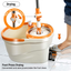 MASTERTOP Spin Mop and Bucket with Wringer Set, Floor Cleaning System, Easy Wring Foot Pedal, Stainless Steel Mop Handle, 5 Microfiber Refills, 5 Cleaning Clothes, Hardwood Laminate Tiles