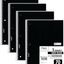 Mead Spiral Notebooks, 1 Subject, Wide Ruled Paper, 70 Sheets, 10-1/2" X 7-1/2 Inches, Black, 4 Pack (38401)