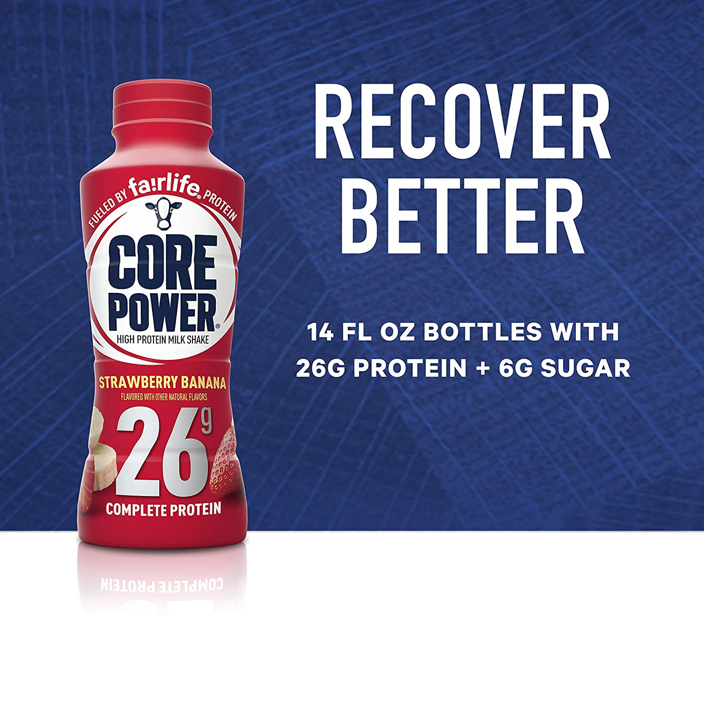 Core Power Fairlife Core Power High Protein Milk Shake, Strawberry Banana, 14 Fl Oz (Pack of 12)