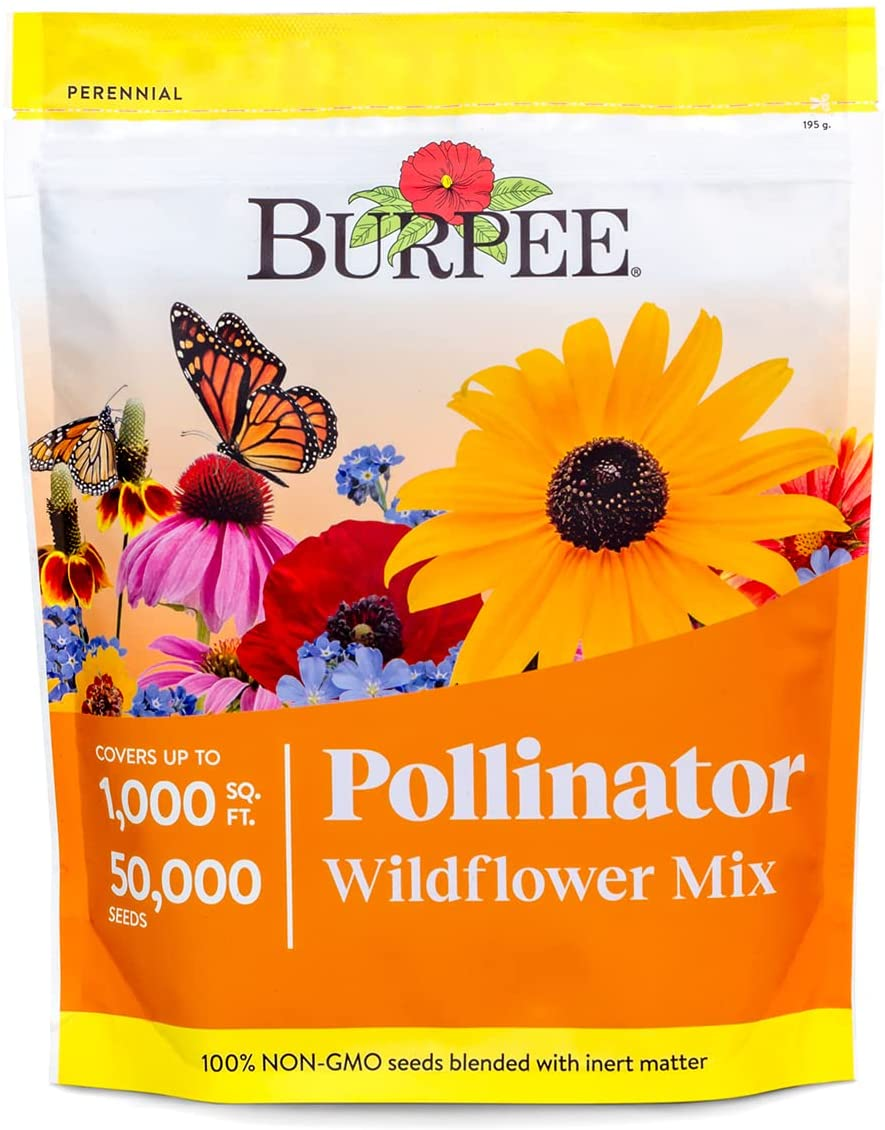 Burpee Fast Blooming 50,000 Non-Gmo Planting, 1 Bag | Easy Grow Wildflower Seed Mix Contains 14 Flower Varieties for Home Garden