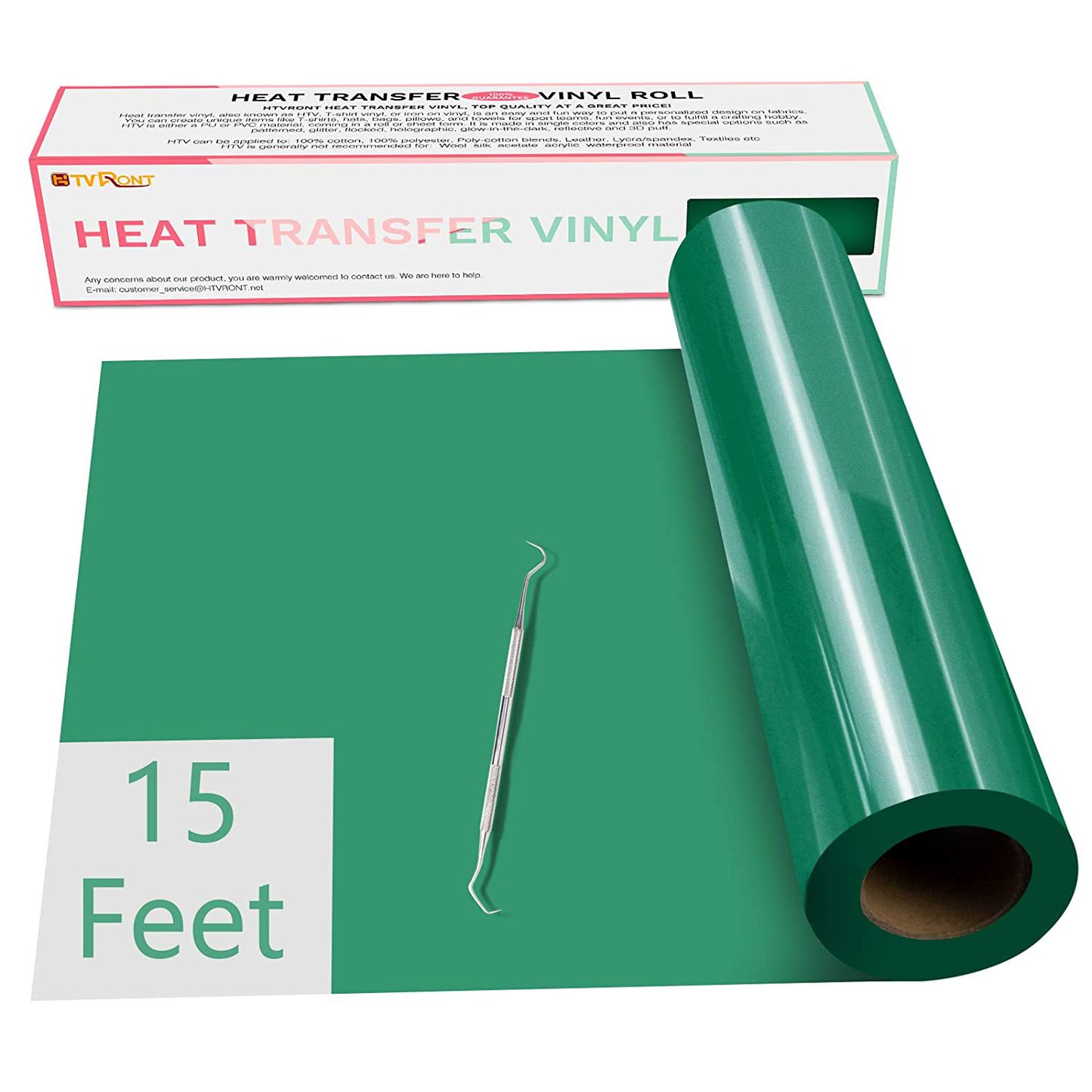 Heat Transfer Vinyl Red HTV Rolls - 12" x 15ft Red Iron on Vinyl for Cricut & Silhouette Cameo Easy to Cut & Weed for Heat Vinyl Design