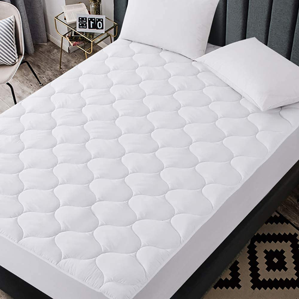 King Size Mattress Pad Pillow Top Mattress Cover 8-21 Deep Pocket Cooling Bed Topper Protector Elastic Fitted