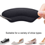Owill 4 Pairs Self-Adhesive Heel Grips Liner Cushions Inserts for Loose Shoes, Improved Shoe Fit and Comfort,Prevent Heel Slip and Blister(Black +Beige)