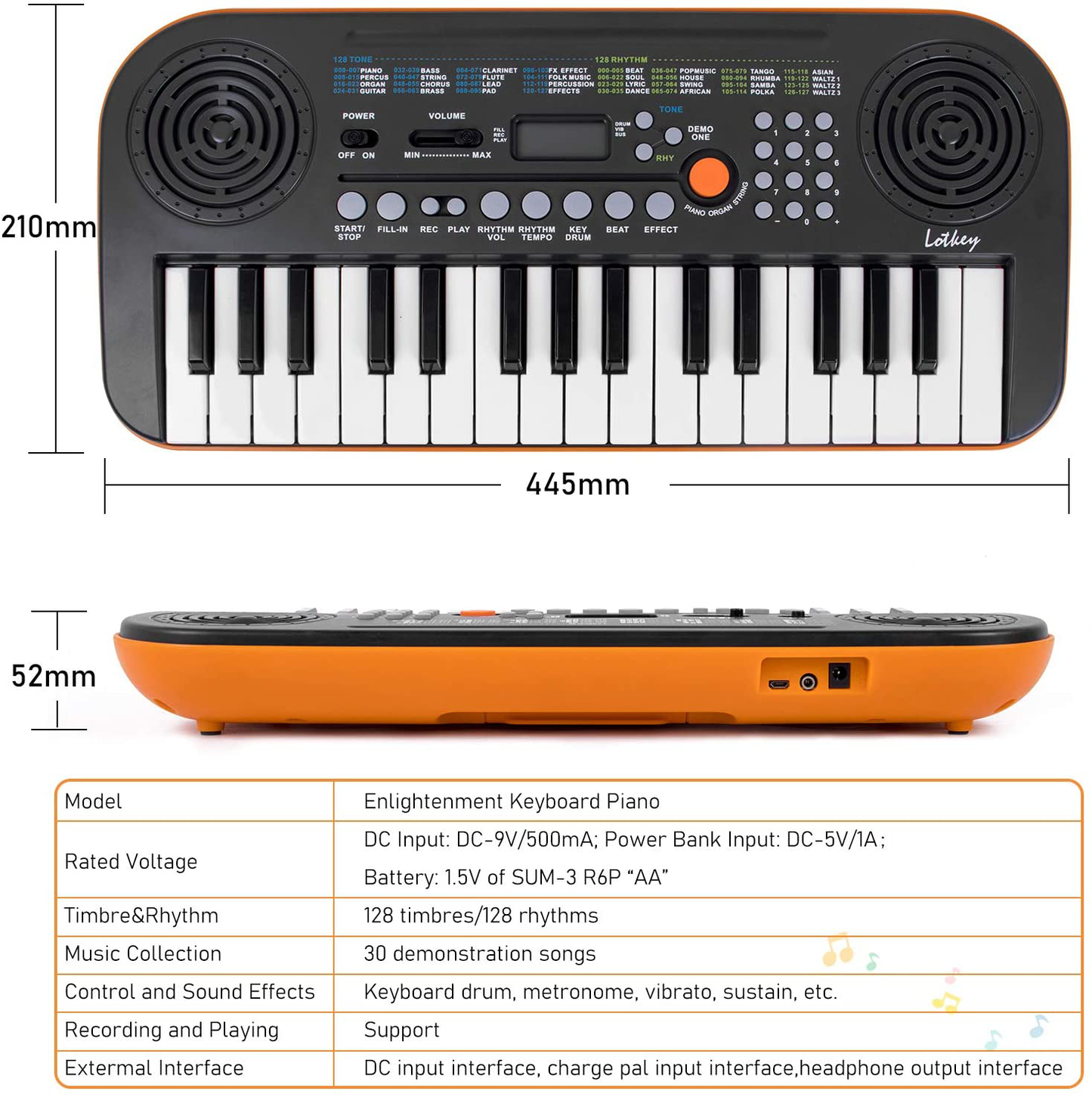 Kmise Mini Keyboard Piano 32 Key Small Portable Digital Electronic Keyboard with 30 Demo Songs Musical Gift for Beginners Kids