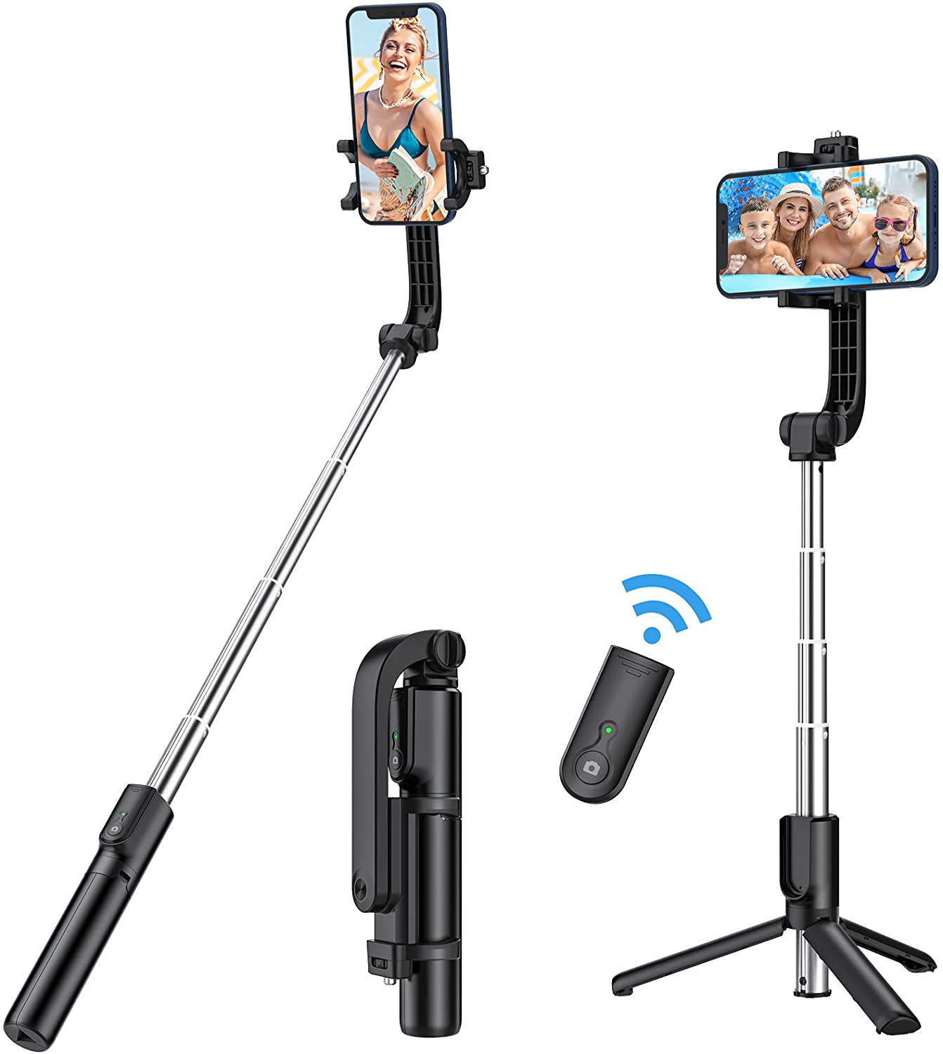 Yoozon Selfie Stick Phone Tripod, All in One Extendable & Portable Iphone Tripod Selfie Stick with Wireless Remote, Compatible with Iphone 13 Pro Max/13 Mini/13/12, Galaxy S21/Note 20/S10, Google Etc