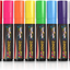 Jumbo Liquid Chalk Markers - Bold Chalk Markers for Chalkboards, Window Markers, Chalk Pens for Signs, Blackboard, Glass - Square Reversible Tip - 24 Chalkboard Labels Included (15Mm, 8 Pack)