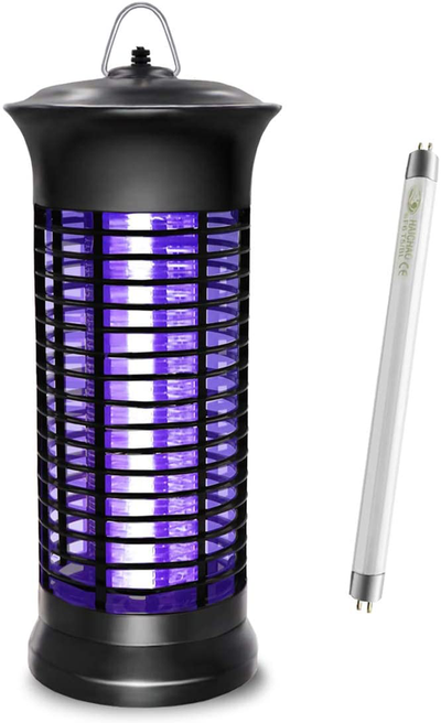 HUNTINGOOD Bug Zapper,Powerful Insect Killer ,Mosquito Zapper,Portable Standing or Hanging for Indoor,365NM UV Lamp,Chemical Free,Child Safe-Replacement Bulb Included