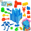 Kids Beach Sand Toys Set, 27pcs Beach Toys Castle Molds Sand Molds, Beach Bucket, Beach Shovel Tool Kit, Sandbox Toys for Toddlers, for Toddlers Kids Outdoor Indoor Play Gift 1 Bonus Mesh Bag Include