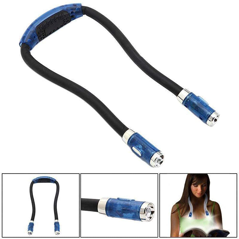 HIGH-MERC Led Book Lights with 3 Different Modes, Neck Light, Flexible Handsfree, Bendable Arms, No Need to Recharge, Battery Powered, for Reading, Walking, Repairing, Camping, Easy on the Eye