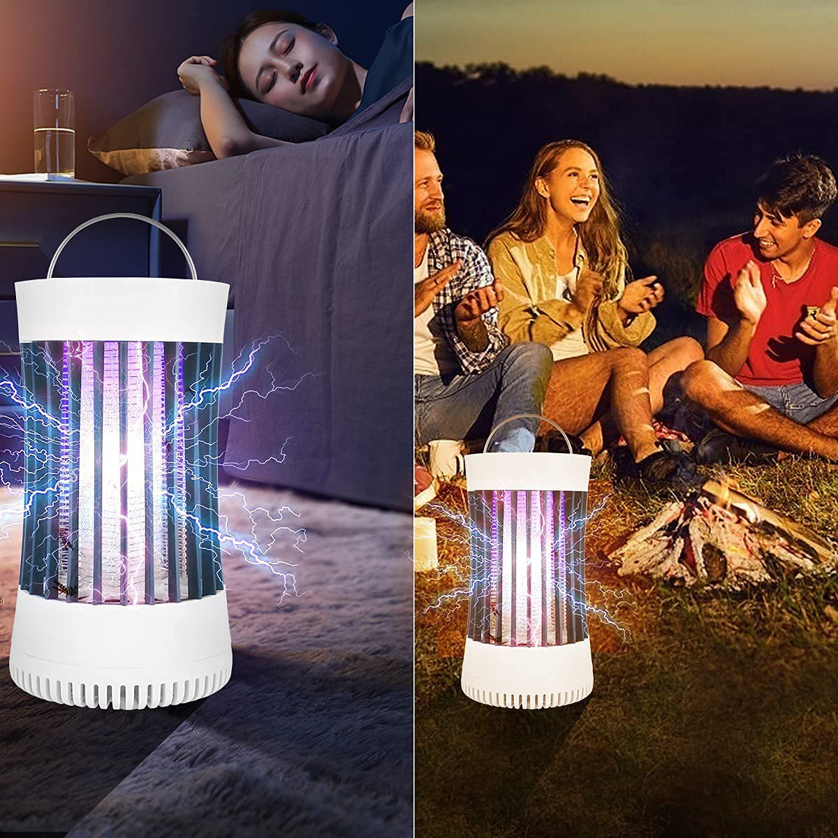 AICase Bug Zapper, USB Rechargeable Indoor & Outdoor Mosquito Killer Trap Lamp Light with 2000mah Battery, Suction Fan, Electric Portable Mosquito Fly Zapper for Home, Camping, Gnats, Backyard, Patio