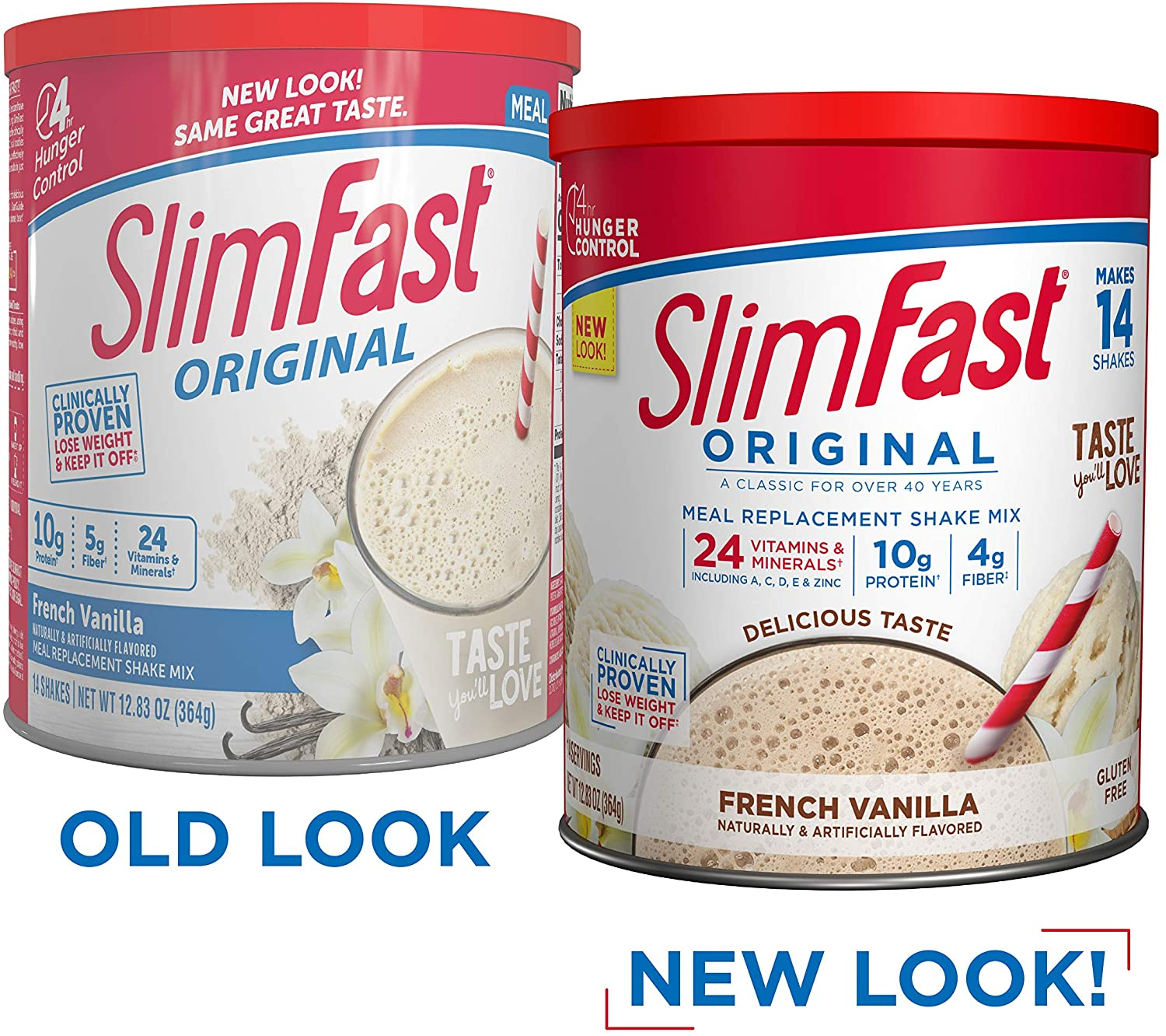 Slimfast Meal Replacement Powder, Original French Vanilla, Weight Loss Shake Mix, 10G of Protein, 14 Servings (Pack of 3)