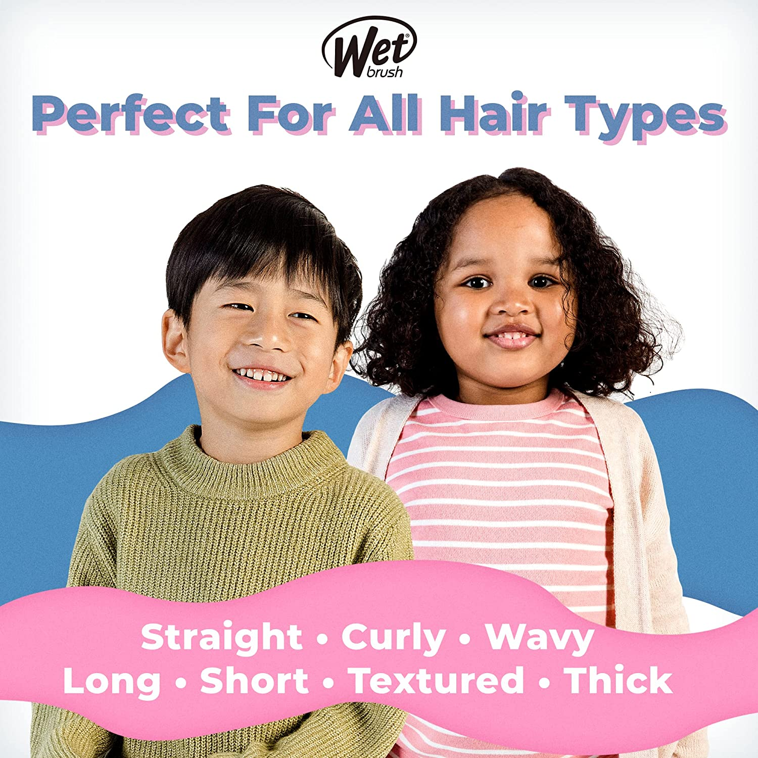 Wet Brush Hair Brush Kids Detangler - Detangling Knots, Snag-Free, Anti-Static Brush, Intelliflex Bristles, No Pain, Split-Ends & Hair Breakage, Chevron Print, Easy Hold, Child-Friendly Size