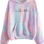 SweatyRocks Women's Long Sleeve Hoodie Sweatshirt Colorblock Tie Dye Print Tops