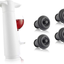Vacu Vin Wine Saver Pump with 2 x Vacuum Bottle Stoppers (White with 4 Wine Stoppers)