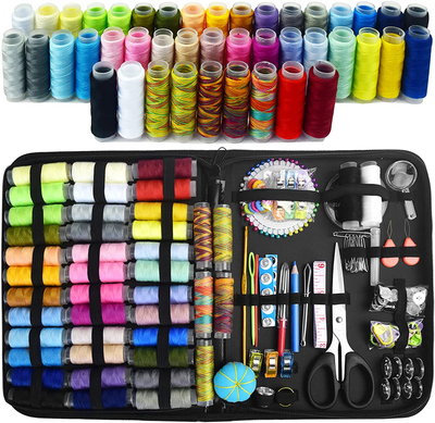 Oumloh Sewing Kit 226 Pcs XL Sewing Supplies for DIY Traveler Adults Beginner Emergency DIY Sewing Supplies Organizer Filled with Scissors, Thimble, Thread, Sewing Needles