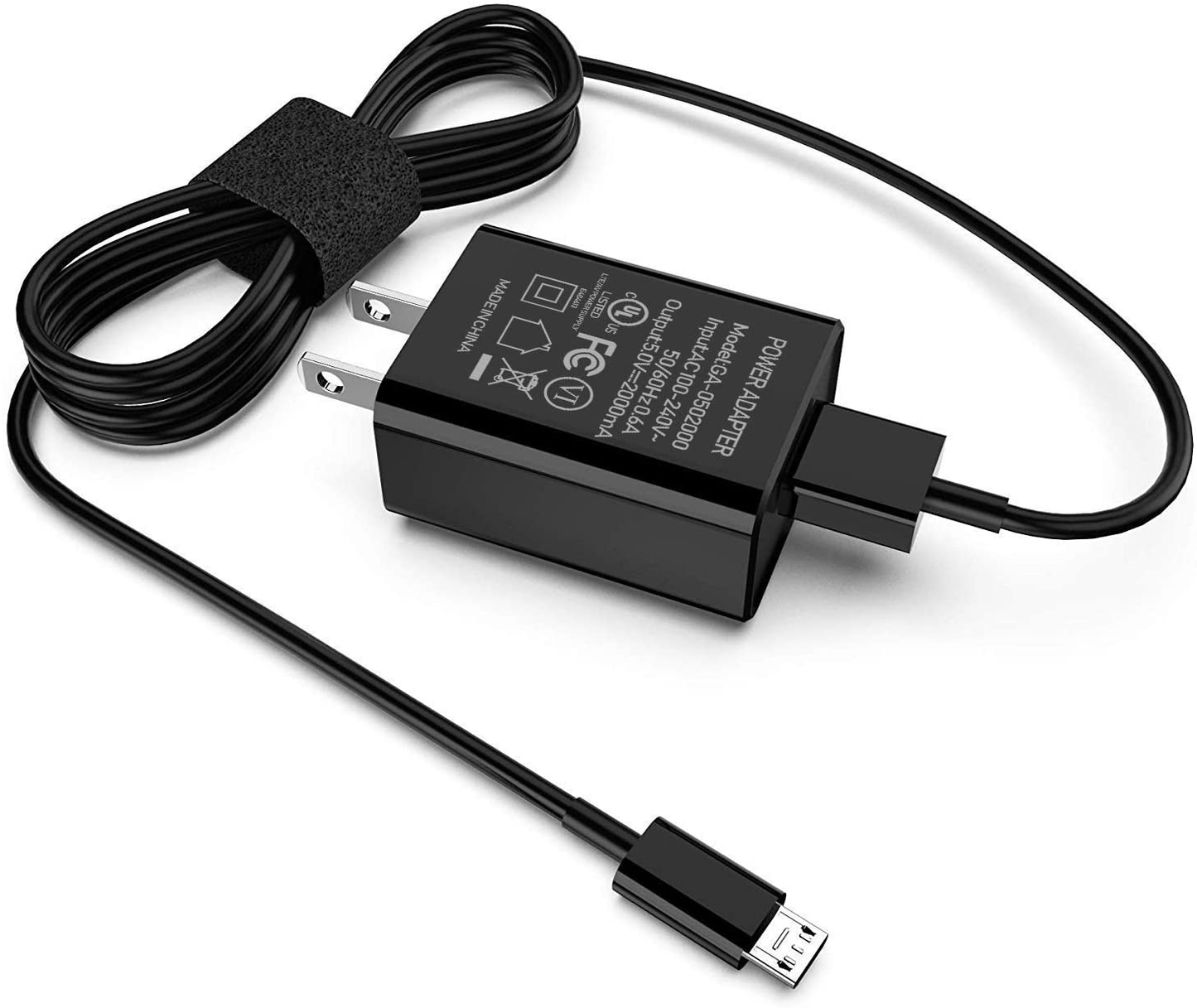 Kindle Fire Fast Charger [UL Listed] Fotbor AC Adapter 2A Rapid Charger with 6.6Ft Micro-USB Cable for Kindle Fire 7 HD 8 10 Tablet, Kids Edition,Kindle Fire HD HDX 7” 8.9”, Fire Phone (Black)