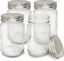 Cami Cami mason Jars 16oz (set of 4 pack) ,With Silver Metal Lids, Mason Jars, Ideal for Jam, Honey, Spices, Sauces, Baby Food, Favors, Candles, Desserts, Candies,Nuts, Crafts etc (set of 4 pack)