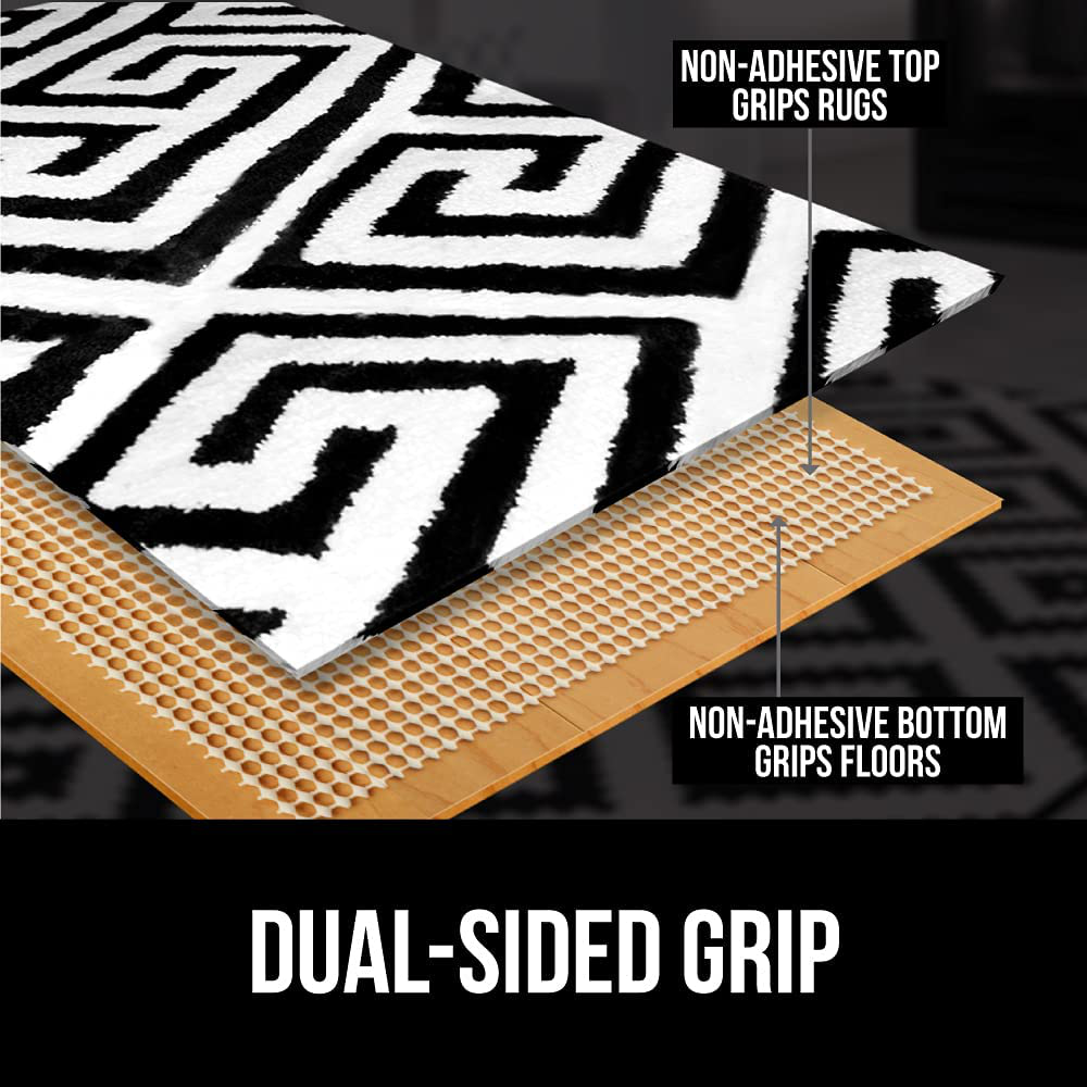 Gorilla Grip Original Extra Strong Rug Pad Gripper, Made in USA, 5x7 FT, Thick Slip and Skid Resistant Pads for Area Rugs on Hard Floors, Under Carpet Mat Cushion and Hardwood Floor Protection