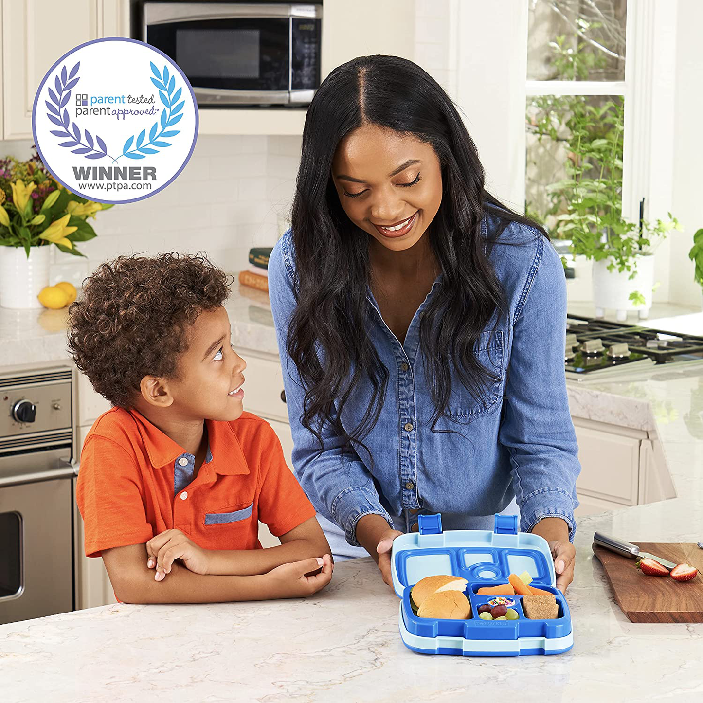 Bentgo Kids Children’s Lunch Box - Leak-Proof, 5-Compartment Bento-Style Kids Lunch Box - Ideal Portion Sizes for Ages 3 to 7 - BPA-Free, Dishwasher Safe, Food-Safe Materials (Blue)