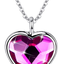 Women Heart Pendant Necklace Chain Jewelry White Gold Plated with Austrian Crystal Best Gift for Her