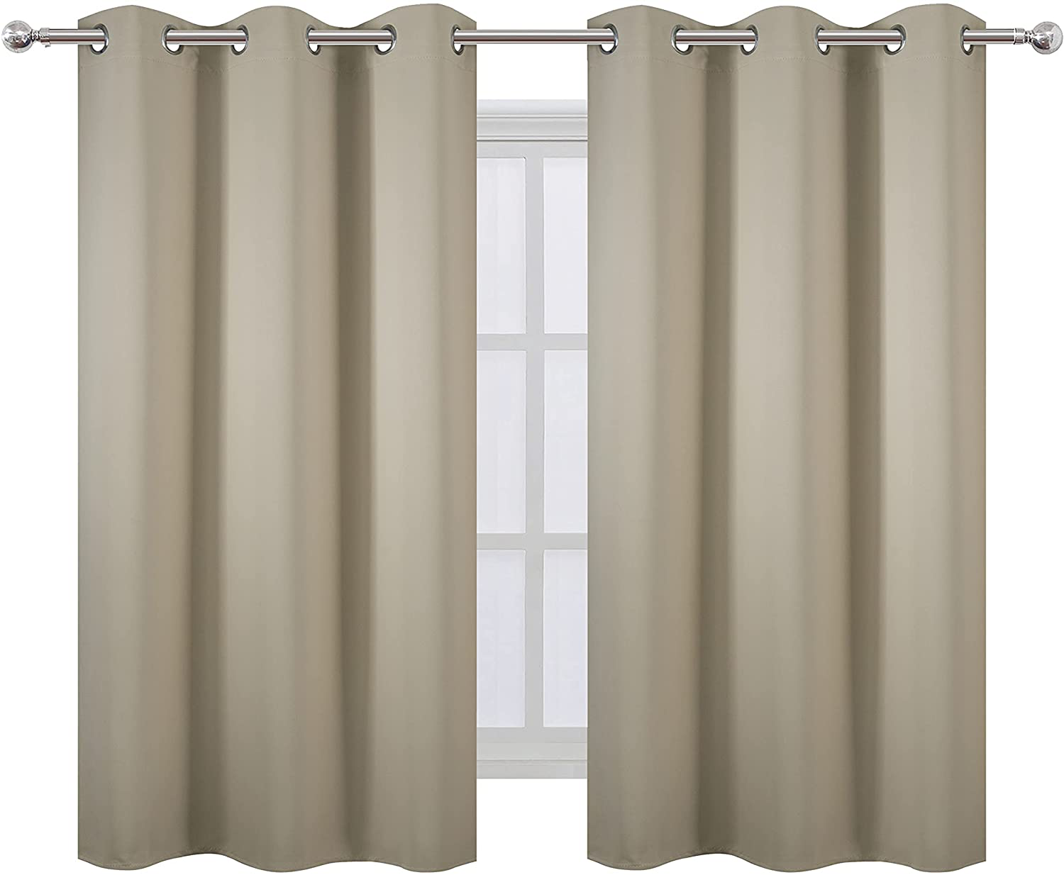 LEMOMO Red Bedroom Blackout Curtains/38 x 63 Inch Long/Set of 2 Curtain Panels/Thermal Insulated Room Darkening Curtains for Bedroom