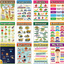 Preschool Poster for Toddlers Wall,Home Schooling Materials for Pre-k,Baby to 3rd Grade Kids,Kindergarten, Daycares, Classroom, Homeschool Teachers -Incl Fruit,Season,Alphabet,Colors, Shapes,and More (12pieces, English Style)