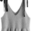 SweatyRocks Women's Casual Knit Top Sleeveless Ruffle Hem V Neck Peplum Crop Tank Top