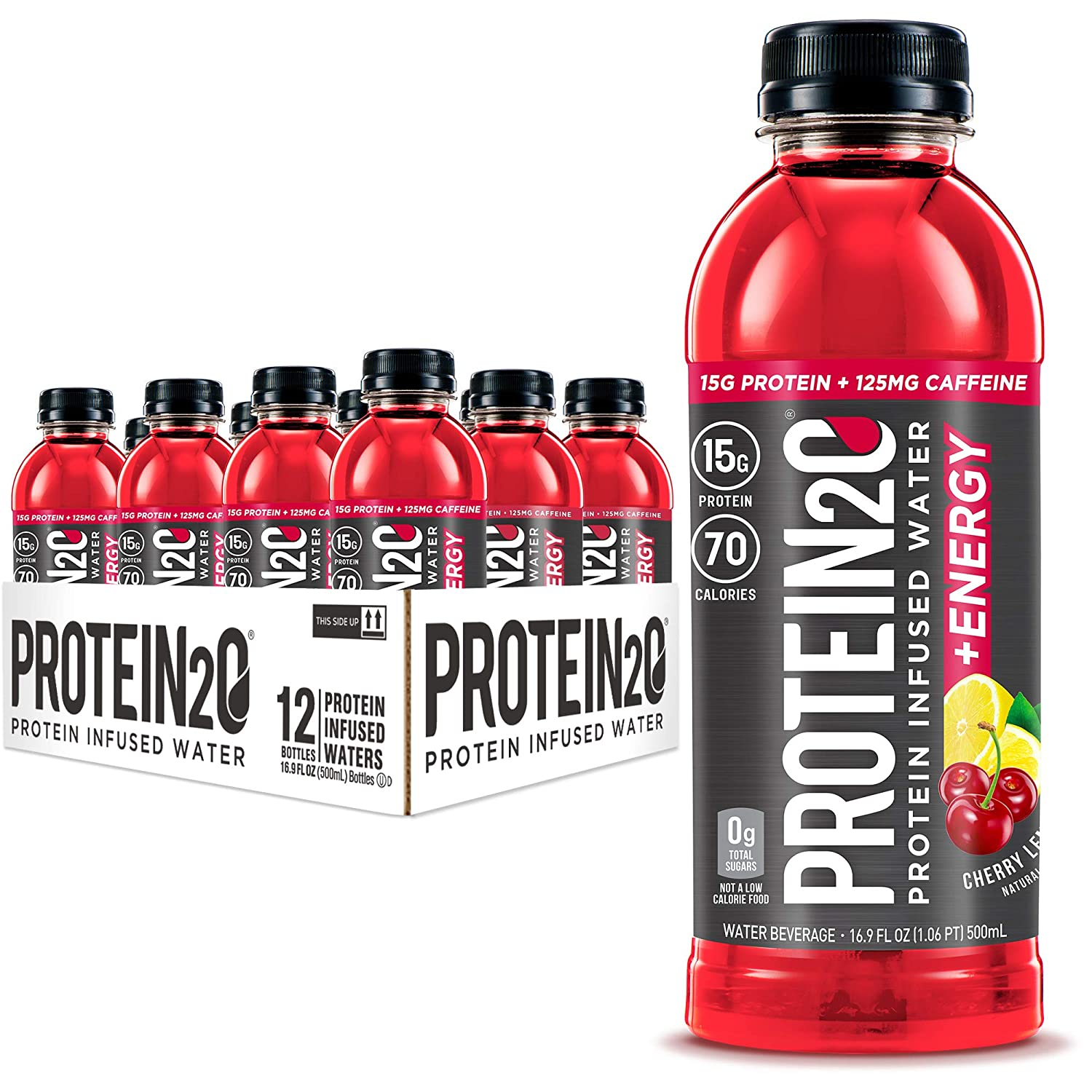 Protein2O + Electrolytes, Low Calorie Protein Infused Water, 15G Whey Protein Isolate, Strawberry Banana, 16.91 Fl Oz (Pack of 12)