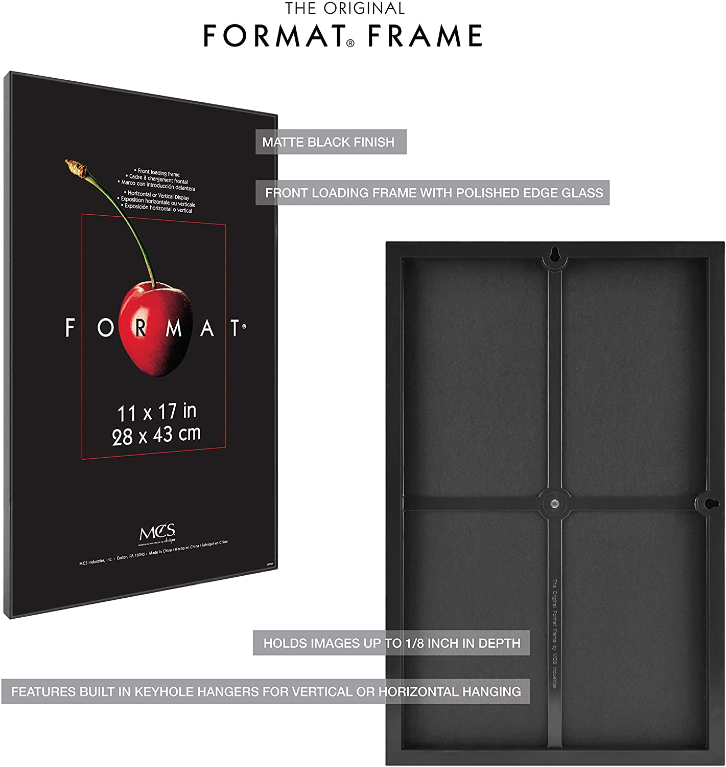 MCS Format Frames, 11 x 17 in, Black, 6 Count