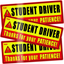 Student Driver Patient Student Driver Magnet Boys and Girls New Student Driver Sticker Safety Warning Red and Yellow Reflective Signs Reusable Movable