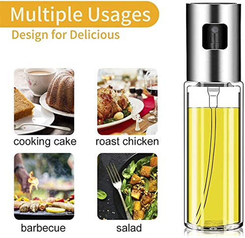 PUZMUG Oil Sprayer for Cooking, 100ml Oil Spray Bottle Versatile Glass for Cooking, Baking, Roasting, Grilling