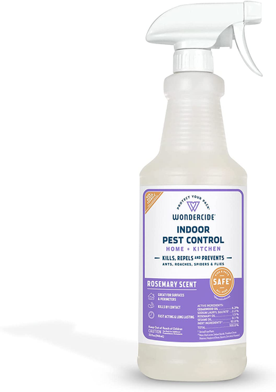 Wondercide - Indoor Pest Control Spray for Home and Kitchen - Ant, Roach, Spider, Fly, Flea, Bug Killer and Insect Repellent - with Natural Essential Oils - Pet and Family Safe — Rosemary 32 oz