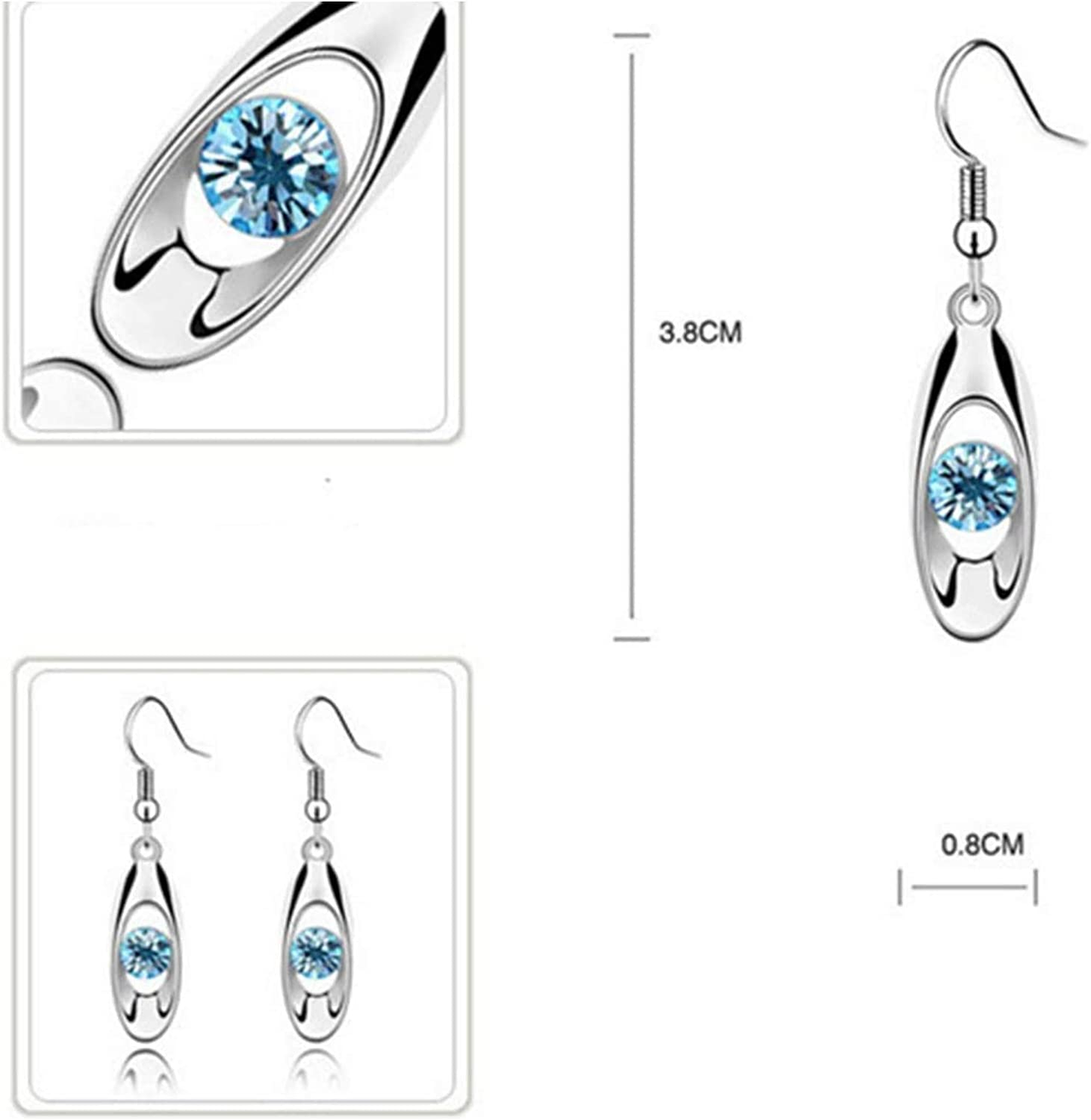 Hithop Fashion Crystal Drop Earring Oval Dangle Earrings Product Name