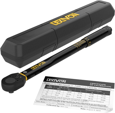LEXIVON 3/8-Inch Drive Click Torque Wrench 10~80 Ft-Lb/13.6~108.5 Nm (LX-182)
