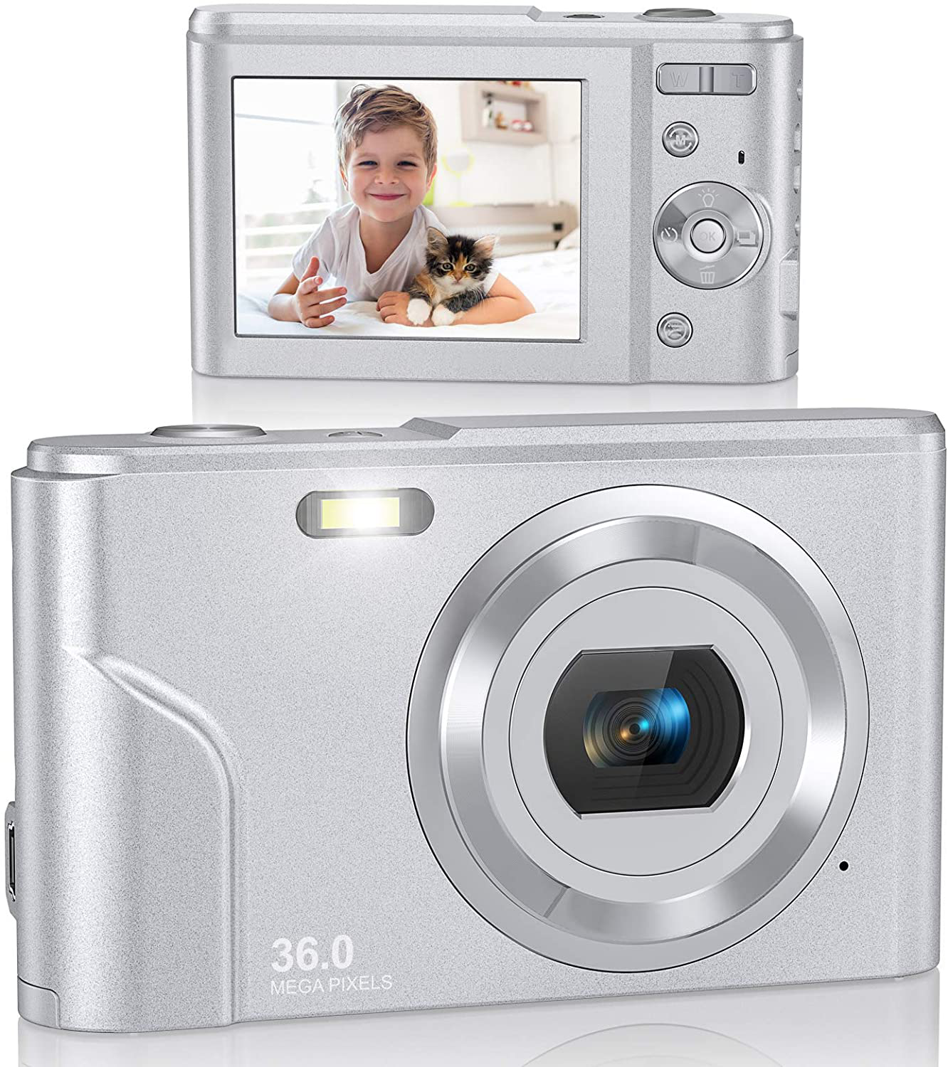 Digital Camera, Lecran FHD 1080P 36.0 Mega Pixels Vlogging Camera with 16X Digital Zoom, LCD Screen, Compact Portable Mini Cameras for Students, Teens, Kids