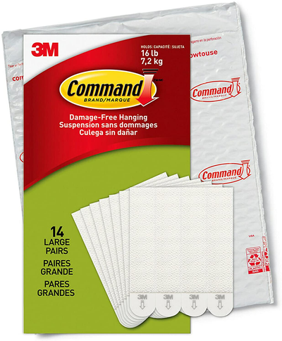 Command Picture Hanging Strips, Holds 16 lbs, 14 Pairs, White, PH206-14NA