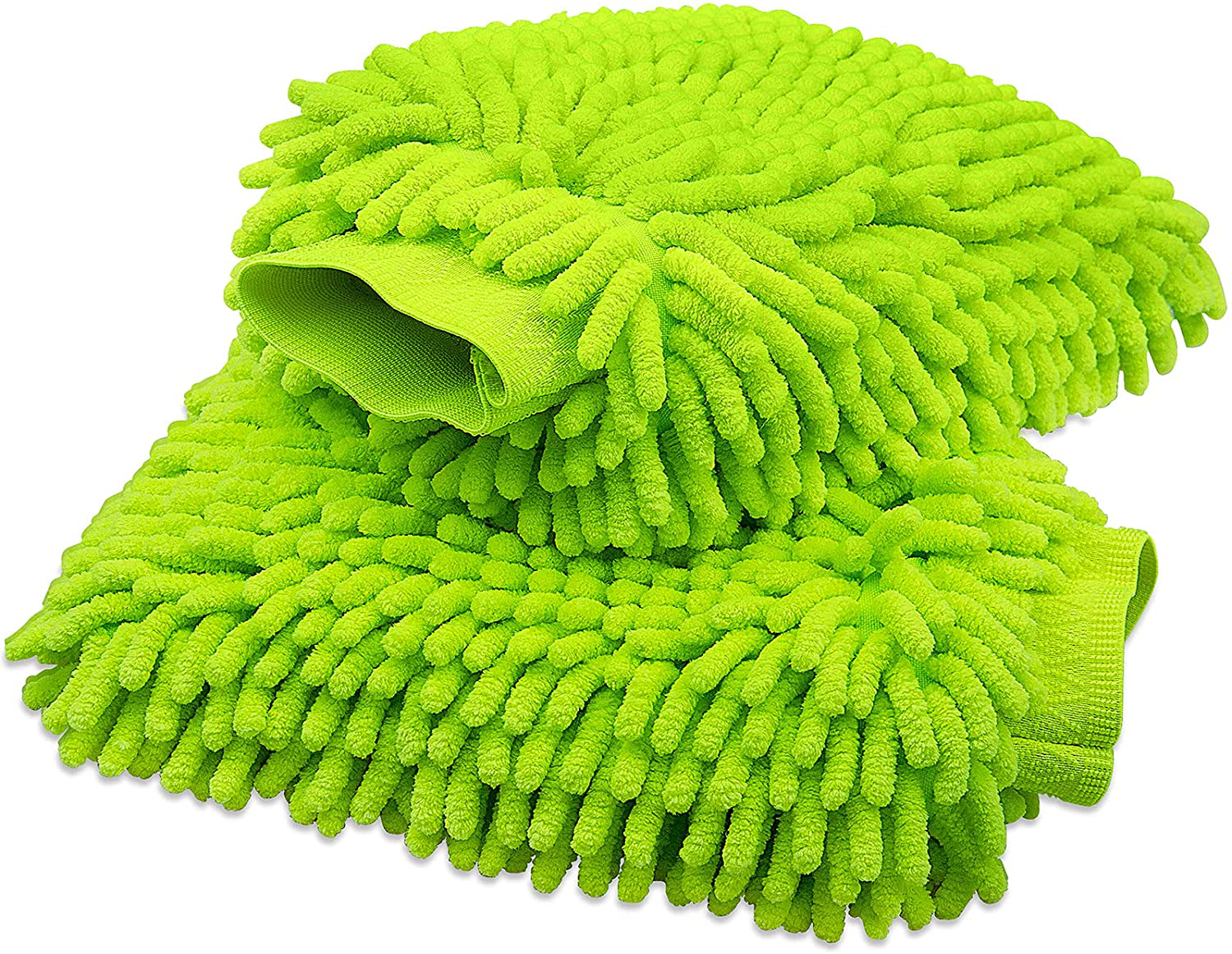anngrowy Car Wash Mitt 2 Pack - Large Size Microfiber Wash Mitt for Car Cleaning Mitts Tools Premium Chenille Scratch-Free Car Washing Gloves Car Wash Kit Accessories Rag Sponge Winter Waterproof