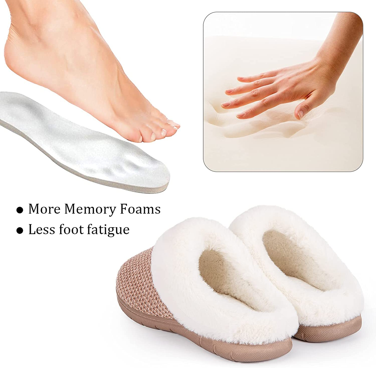 Women'S Cozy Chenille Memory Foam Bedroom House Slippers
