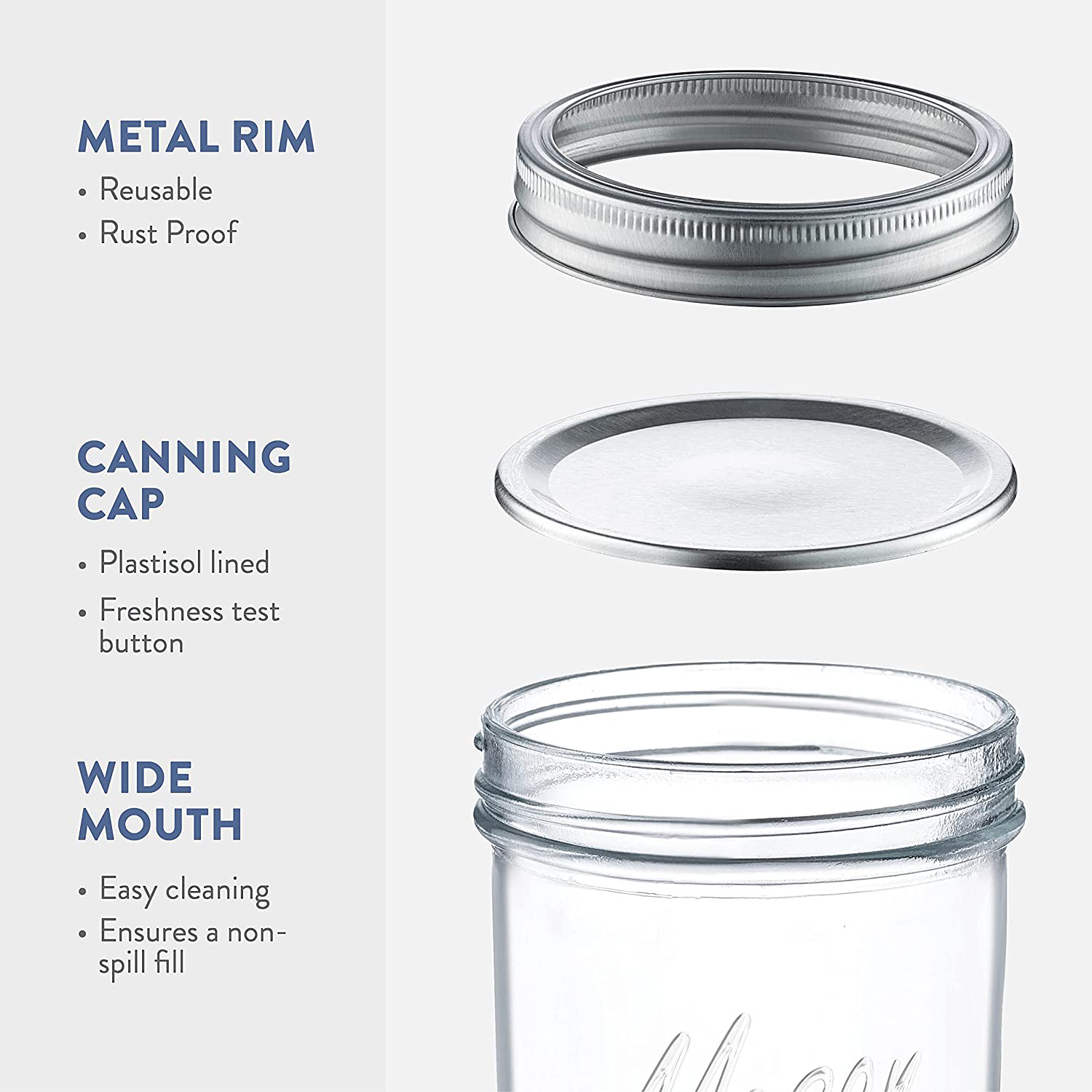 Wide-Mouth Glass Mason Jars, 16-Ounce (12-Pack) Glass Canning Jars with Silver Metal Airtight Lids and Bands with Chalkboard Labels, for Canning, Preserving, Meal Prep, Overnight Oats, Jam, Jelly,