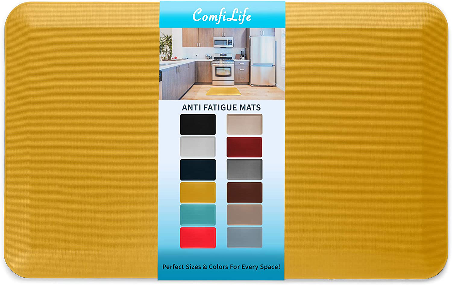 ComfiLife Anti Fatigue Floor Mat – 3/4 Inch Thick Perfect Kitchen Mat, Standing Desk Mat – Comfort at Home, Office, Garage – Durable – Stain Resistant – Non-Slip Bottom