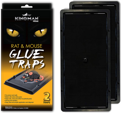 KINGMAN PRIME Mouse Trap Rat Trap Glue Trap/Board (Large Size) (2 Pack / 4 Traps) Rodent Trap Safe Easy Non-Toxic