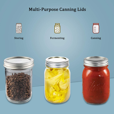 24-Count Canning Lids Regular Mouth Canning Jar Flats for Ball, Kerr Jars Ewadoo Split-Type Metal Mason Jar Lid for Canning-Food-Grade Material-100% Fit & Airtight for Small Mouth Jars