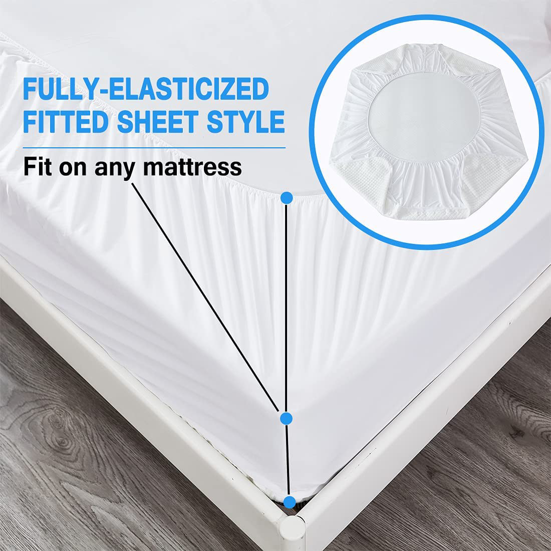 Friendriver Waterproof Mattress Protector, Quilted Fitted Mattress Topper, Ultra Soft Breathable Bed Mattress Pad for Maximum Protection, Mattress Cover Stretches up to 18'' Deep (Queen)