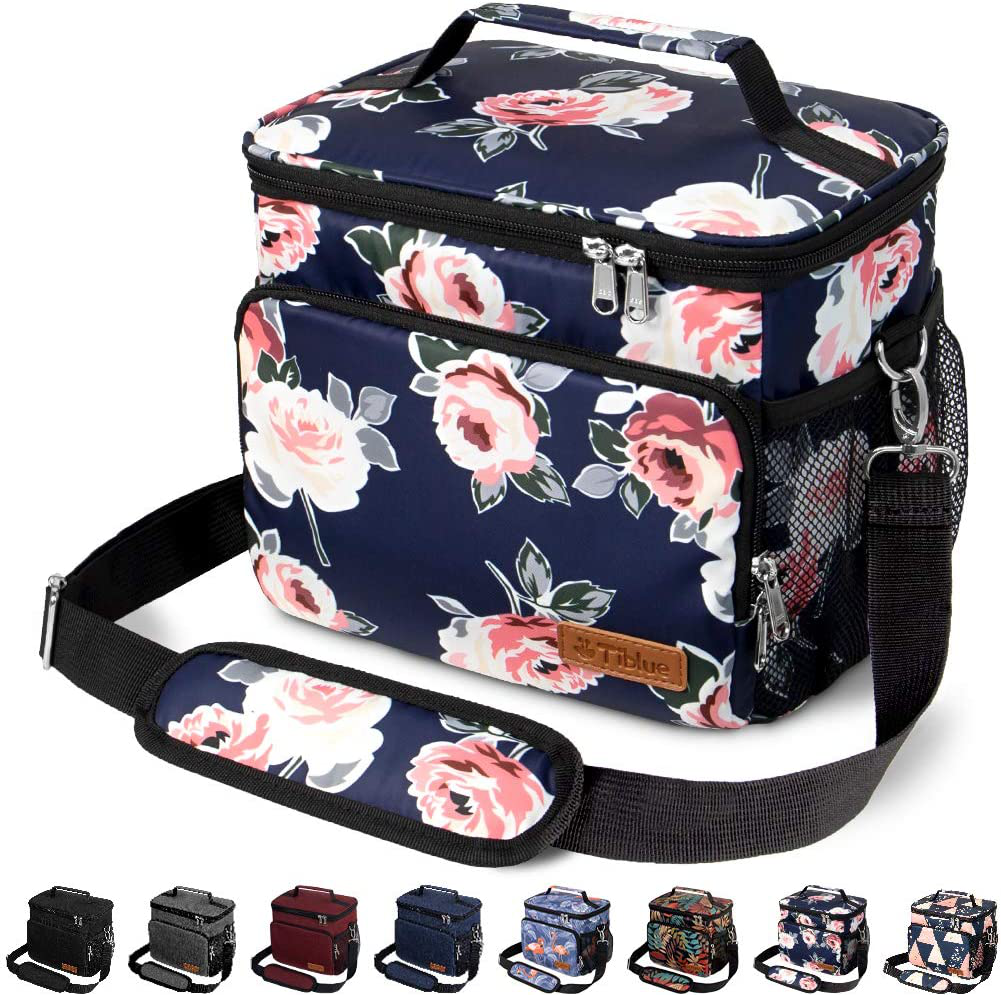 Reusable Lunch Box for Office Work School Picnic Beach - Leakproof Cooler Tote Bag Freezable Lunch Bag with Adjustable Shoulder Strap