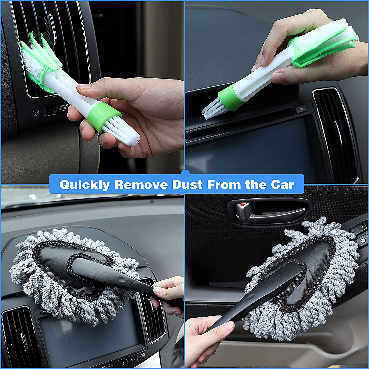 GIVIGO Car Wash Kit 16 Pcs Car Cleaning Kit with Softer Microfiber Cleaning Cloth Thicker Box Car Wash Mitt Duster Squeegee Tire Brush Car Detailing Kit Car Wash Cleaning Tools Set for All Surfaces