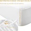 Queen Size Quilted Fitted Mattress Pad, 100% Waterproof Breathable Mattress Protector, Ultra Soft Alternative Filling Mattress Cover, Stretches up to 21 Inches Deep Pocket (White)