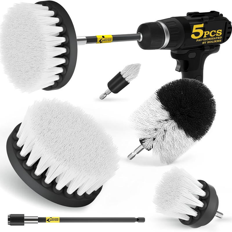 5 Pack Drill Brush Power Scrubber Cleaning Brush Attachment Set