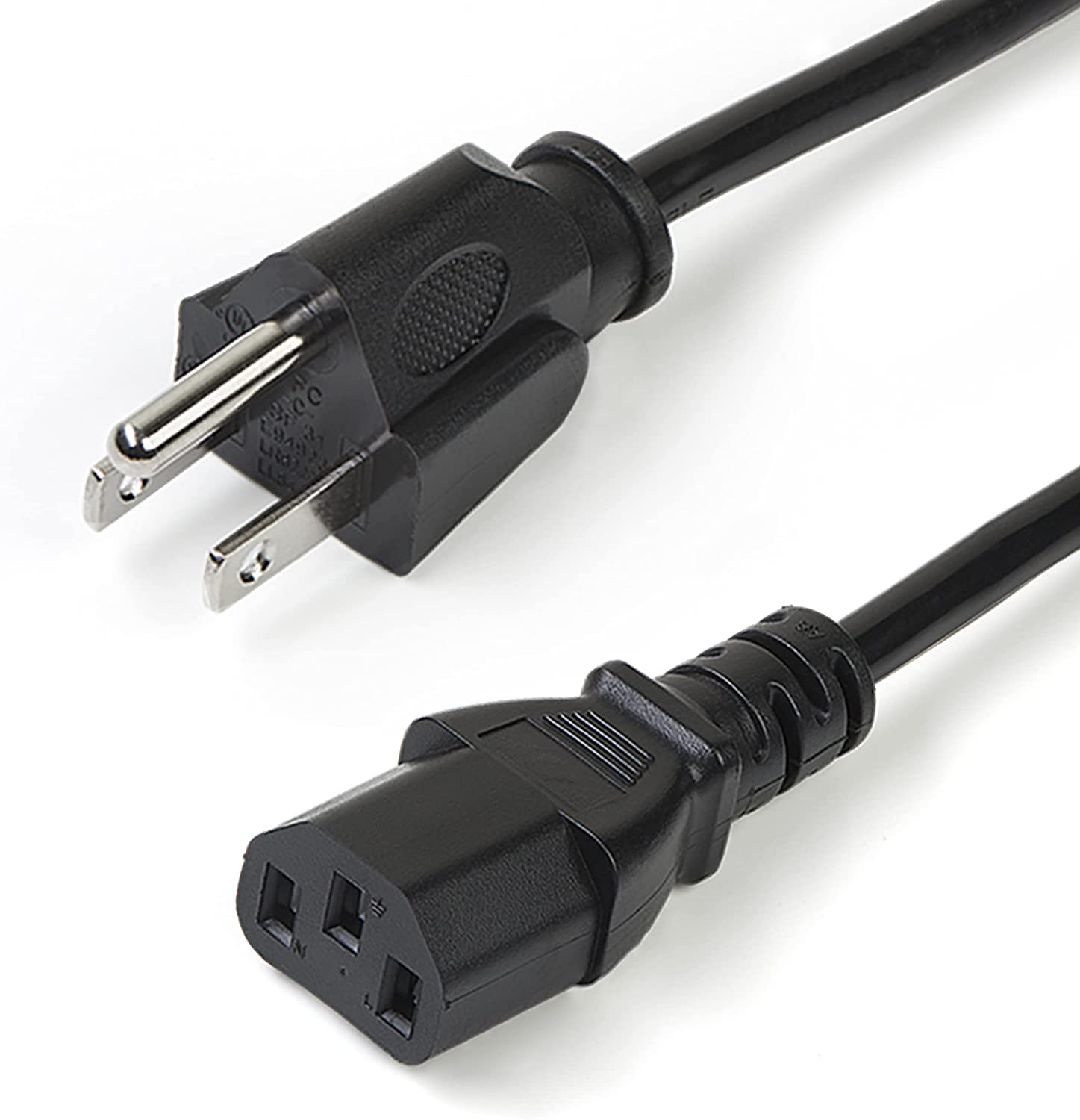 Startech.Com 3Ft (1M) Computer Power Cord, NEMA 5-15P to C13, 10A 125V, 18AWG, Black Replacement AC Power Cord, Printer Power Cord, PC Power Supply Cable, Monitor Power Cable - UL Listed (PXT101_3)