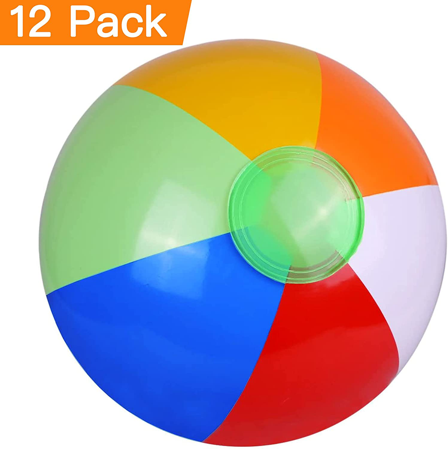 SYZ 12" Beach Balls Bulk - Inflatable Swimming Pool Toys for Kids Birthday Party Supplies Favors Luau Decorations - Blow Up Classic Rainbow Color Beachball Summer Water Games Fun Gifts (12 Pack)