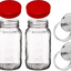 Mason Jars 24oz - Regular Mouth Mason Storage Jars with Lids (set of 2) Made in the USA - Mason Jars with Plastic Mason Jar Lids (24 ounce, white)